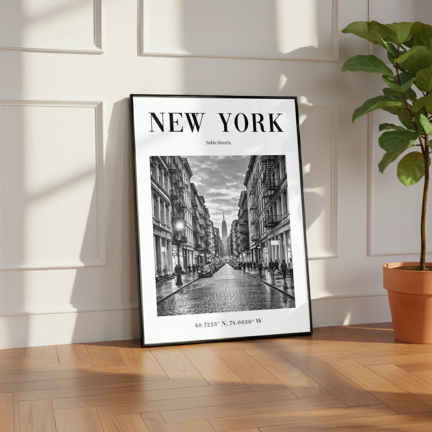 New York SoHo Streets Monochrome Poster