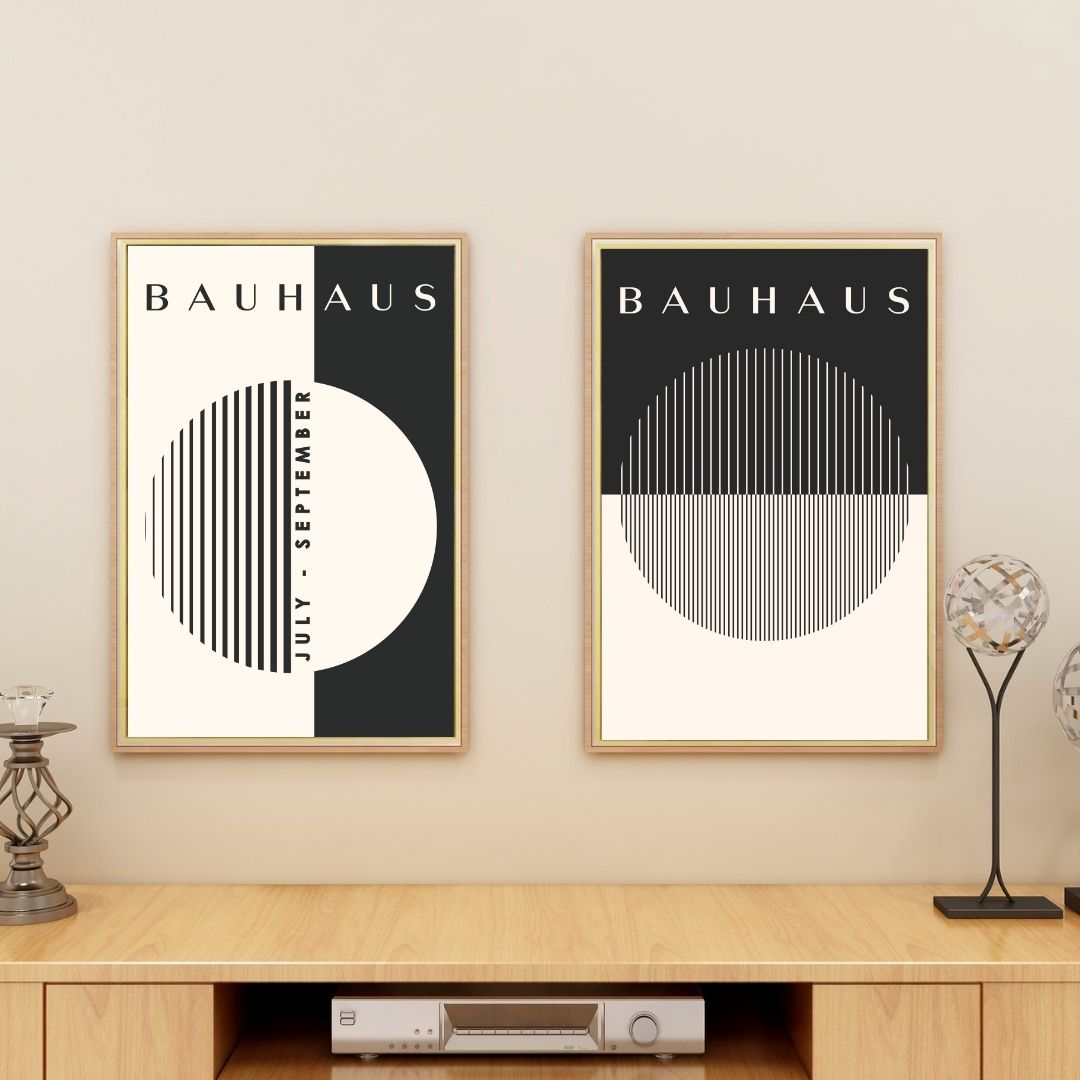 Set of 2 Black & Beige Bauhaus