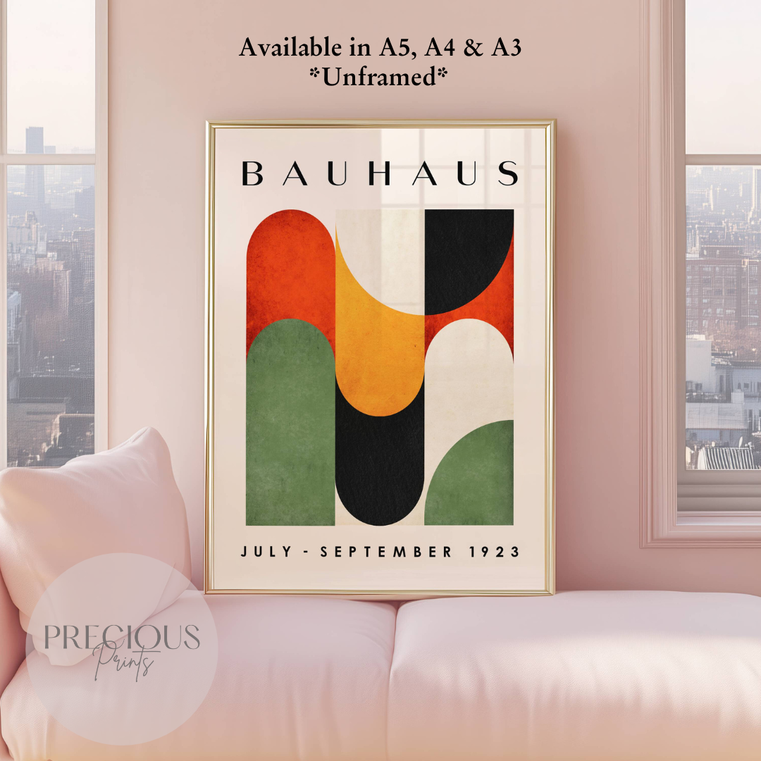 Colourful Textured Bauhaus Art Print A5 A4 A3 Art Exhibition Poster