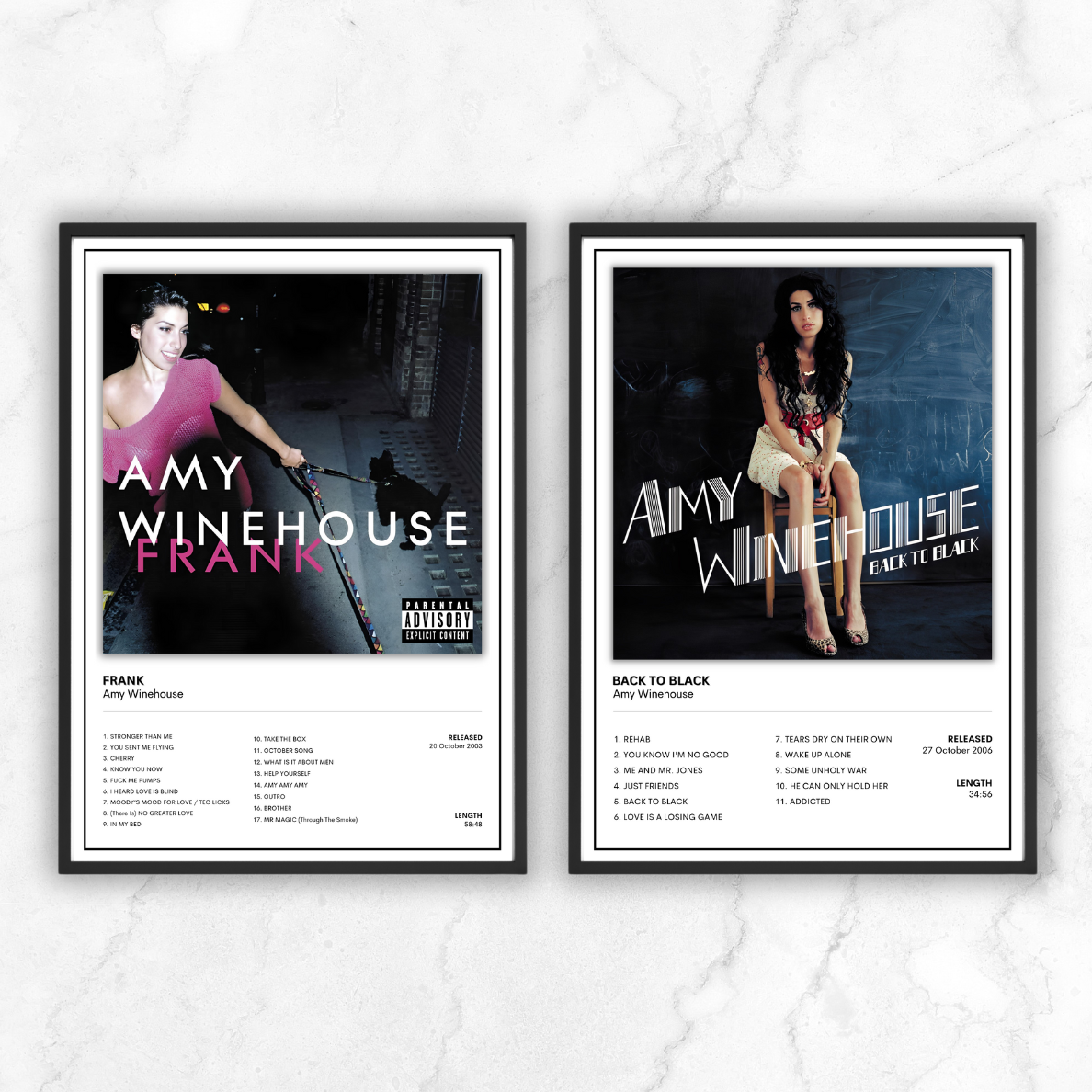 Amy Winehouse Back to Black Frank Album Cover Poster Music Poster A5 A4 A3