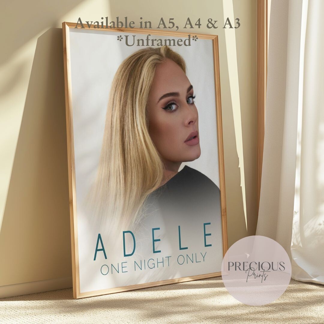 Adele One Night Only Poster / A5 A4 A3 Unframed / Fast Delivery / High Quality