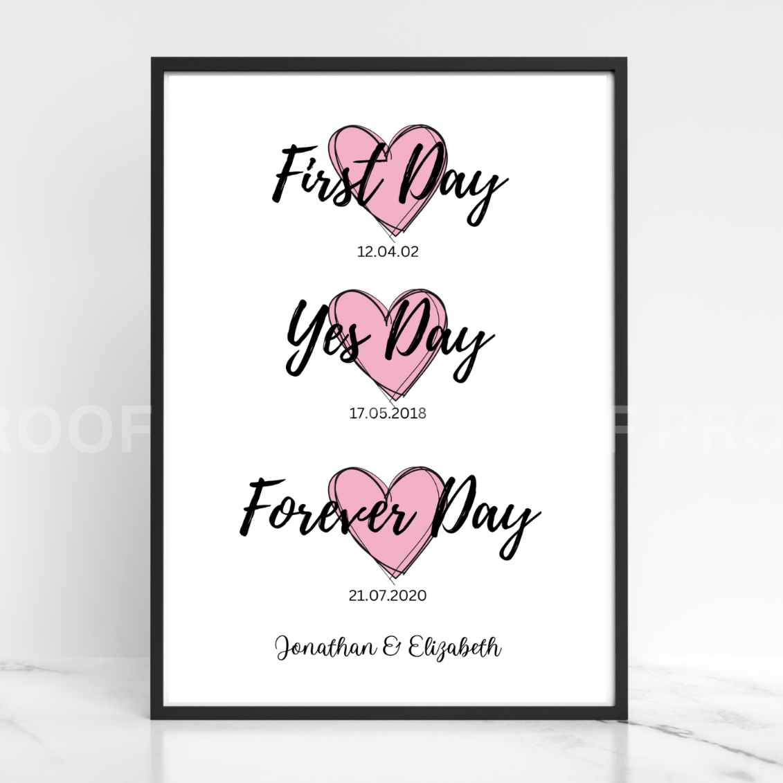 Personalised Valentine Anniversary Day we met Print Wedding A5 A4 A3