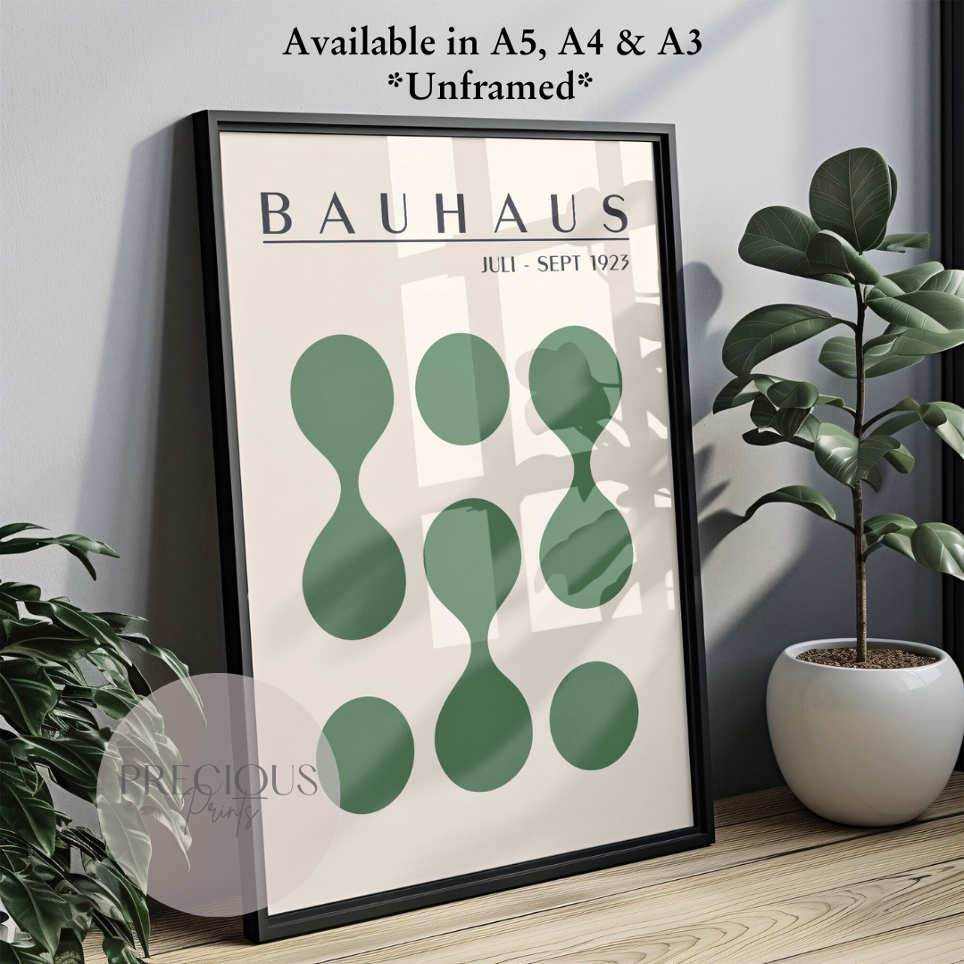 Sage Green Bauhaus Print A5 A4 A3 Art Exhibition Sage Green Poster