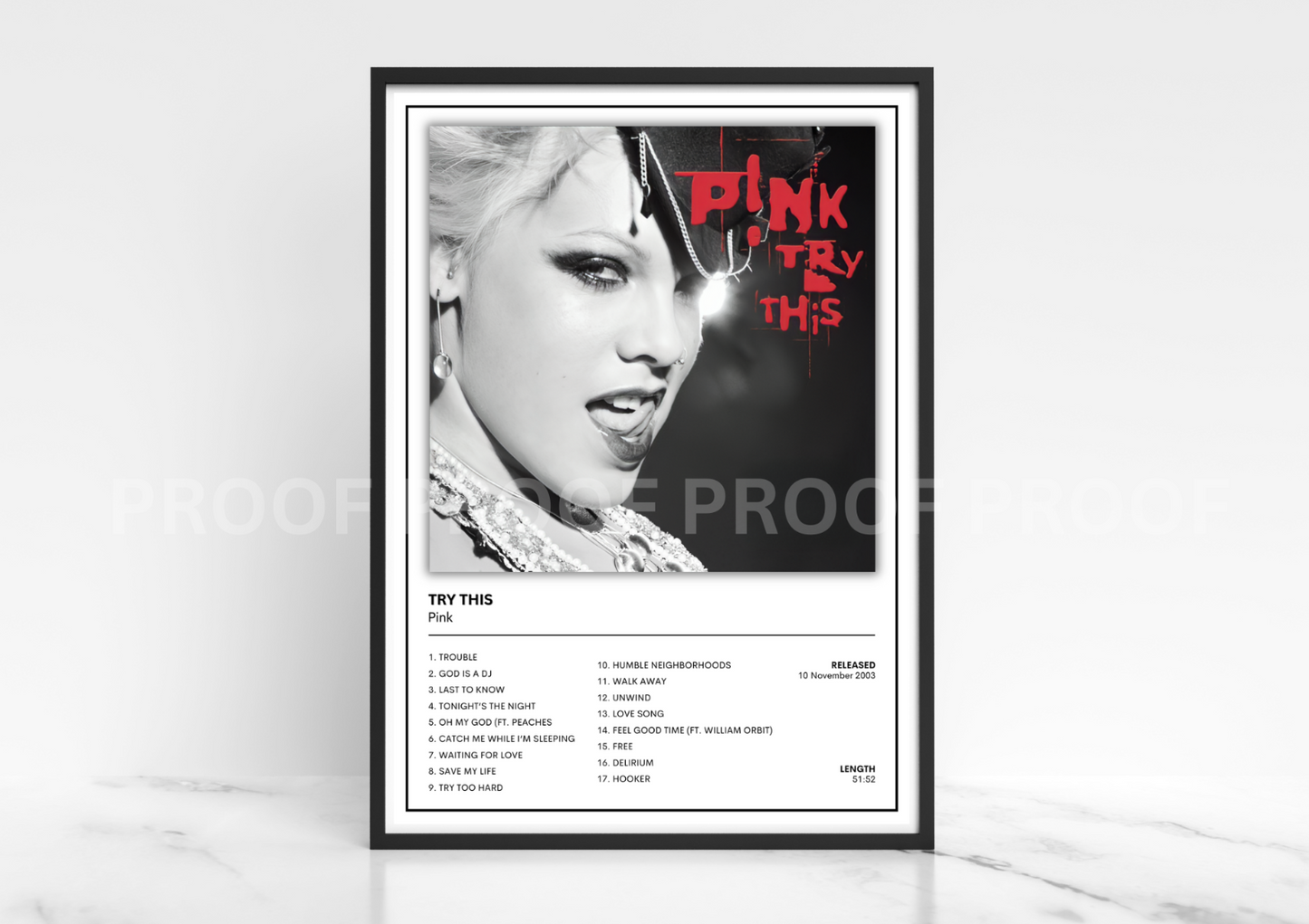Pink - Try This 2003 Album Poster Music Gift A3 A4 A5