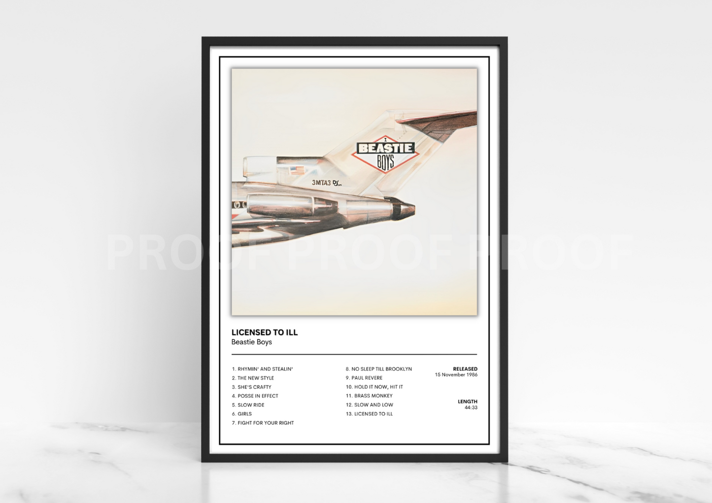 Beastie Boys Licensed to Ill Music Singles Poster / Music Gift / Christmas Gift