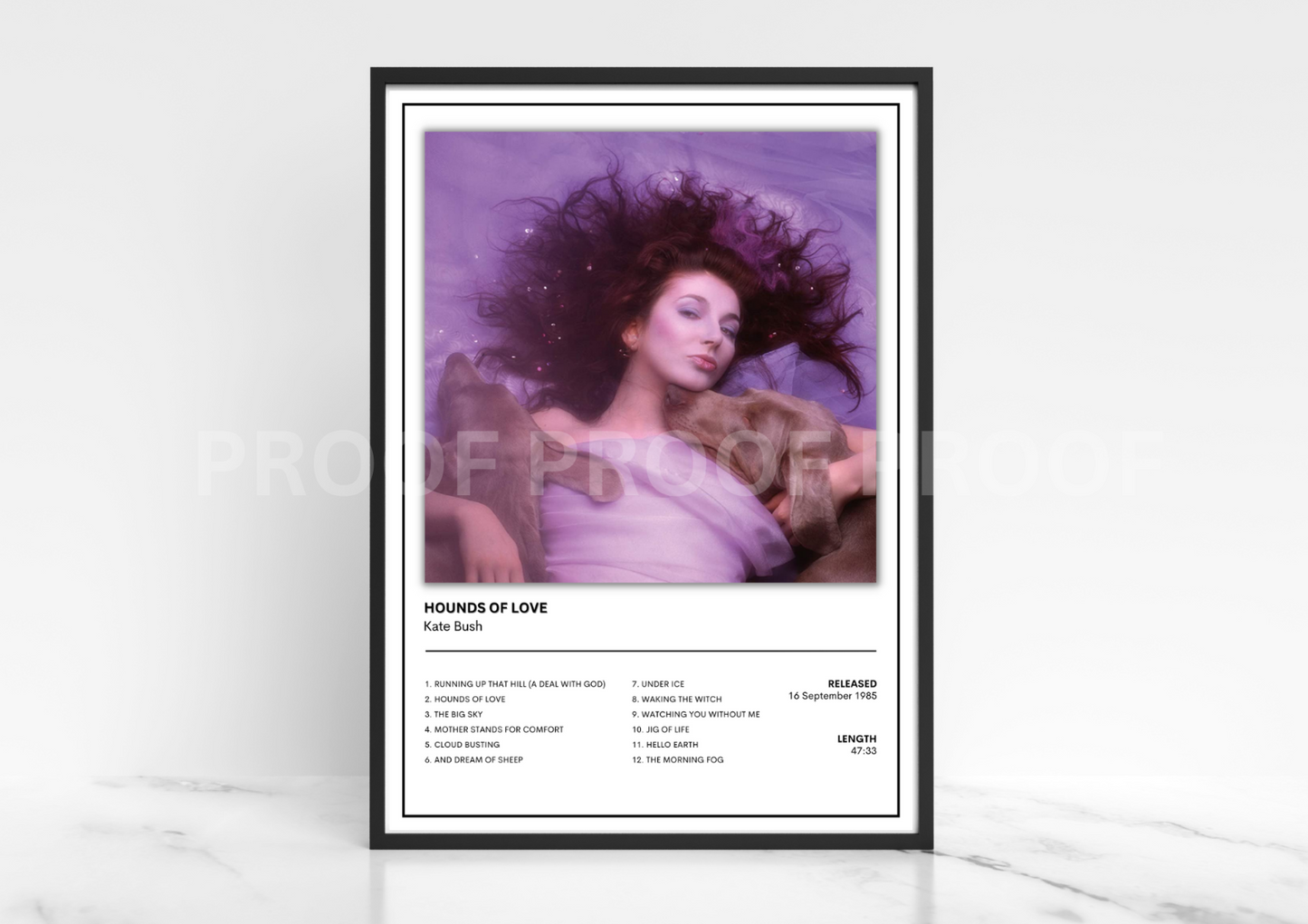 Kate Bush The Hounds of Love Album Singles Cover Music Poster Music xmas Gift