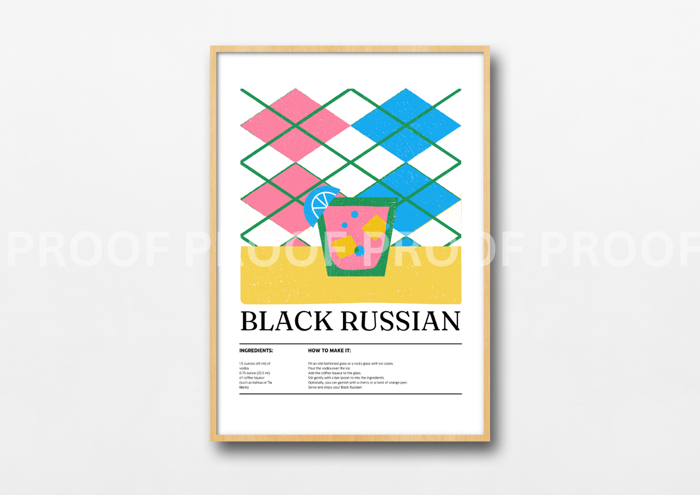 Colourful Cocktail Preppy Prints Poster / Vintage Retro Prints