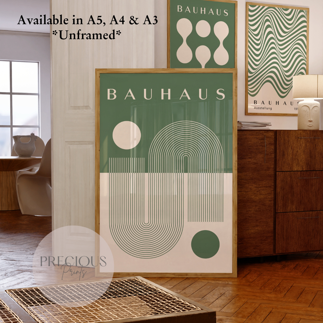 Sage Green Bauhaus Print A5 A4 A3 Art Exhibition Sage Green Poster