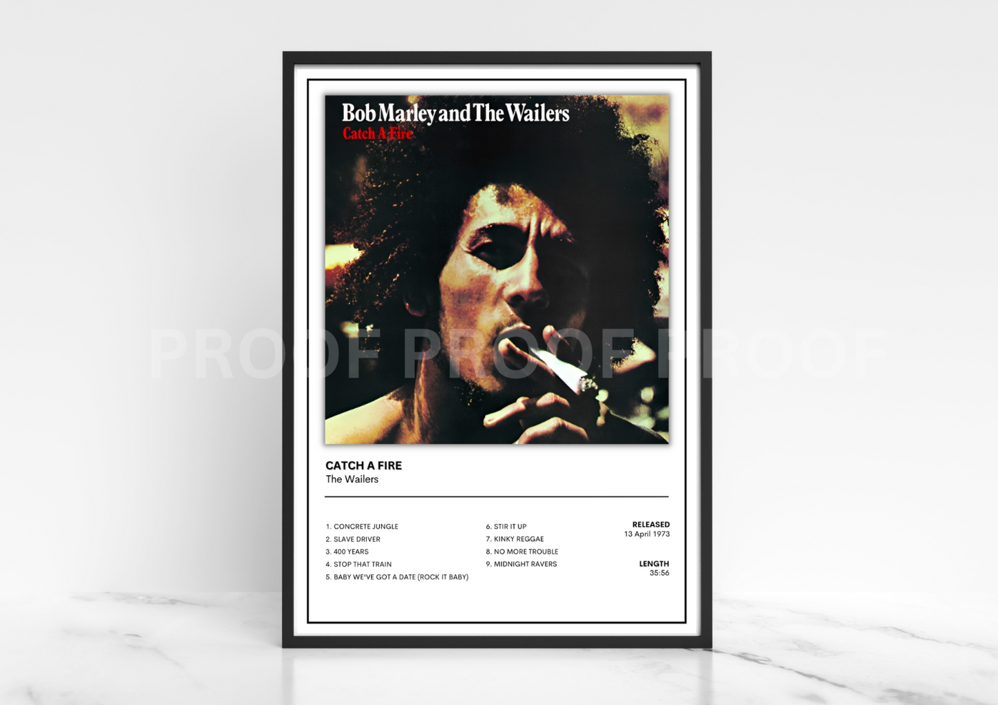 Bob Marley The Wailers Catch a Fire Album Single Cover Poster / Music Gift
