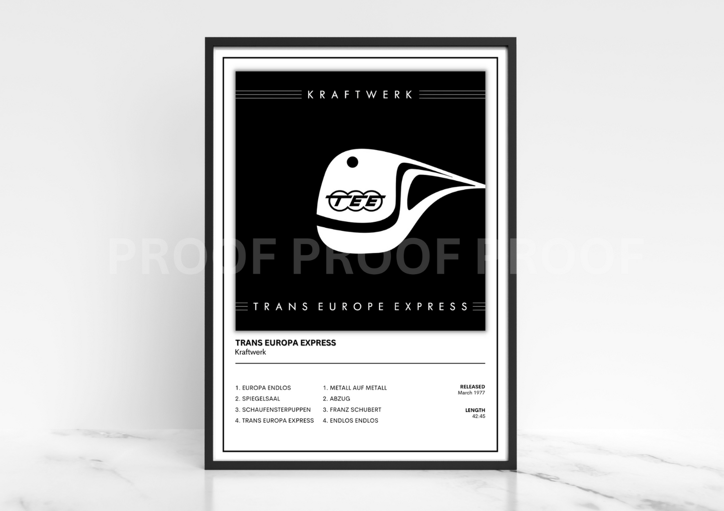 Kraftwerk Trans Europe Express Album Single Cover Poster / Music Gift