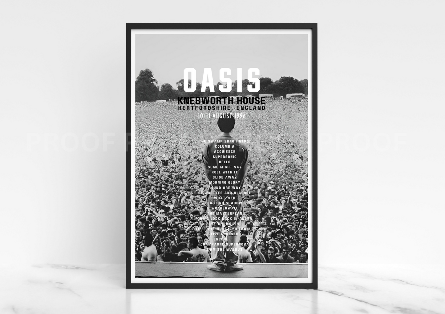 Oasis Inspired Knebworth 1996 / Music Legend / Music Poster / A5 A4 A3