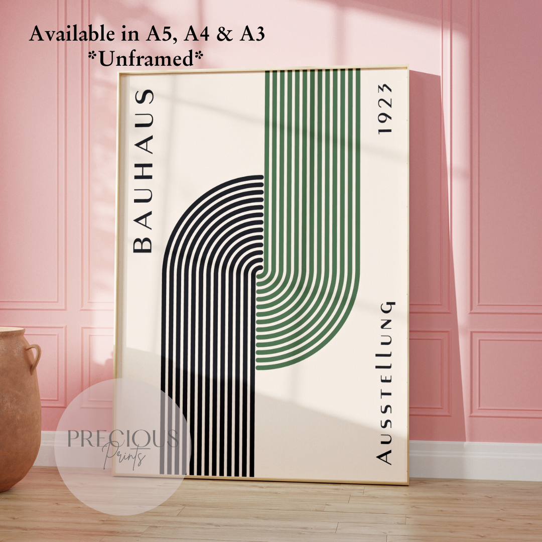 Sage Green Bauhaus Print A5 A4 A3 Art Exhibition Sage Green Poster