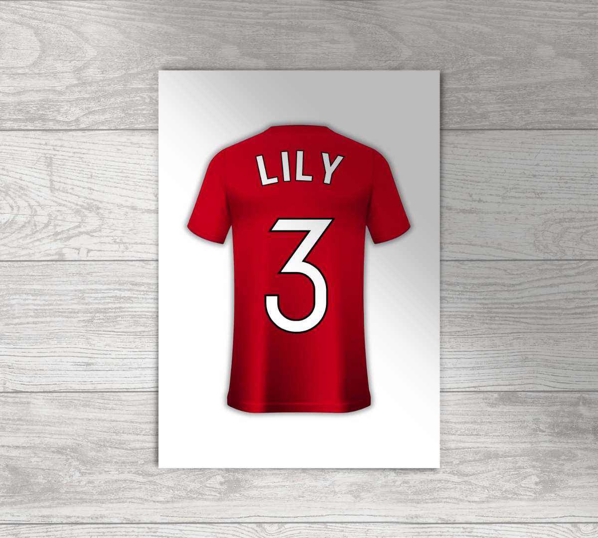 Man Utd Football Shirt Poster | Personalised | Wall Art Print | Gift | A5 A4 A3