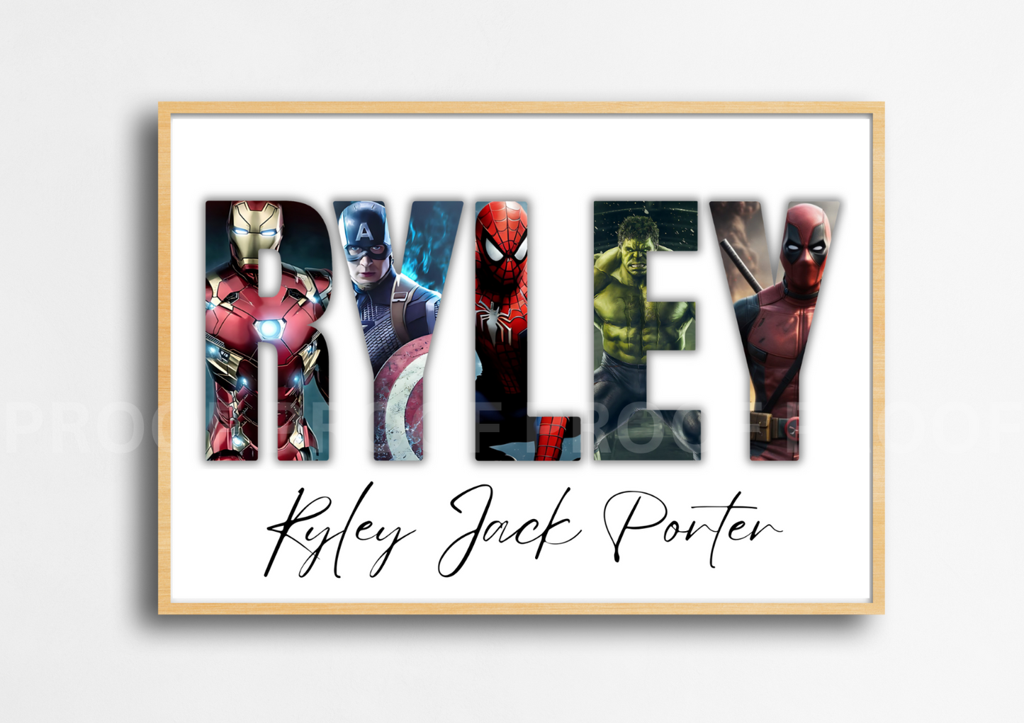 Kids Marvel Avengers Personalised Print A5 A4 A3