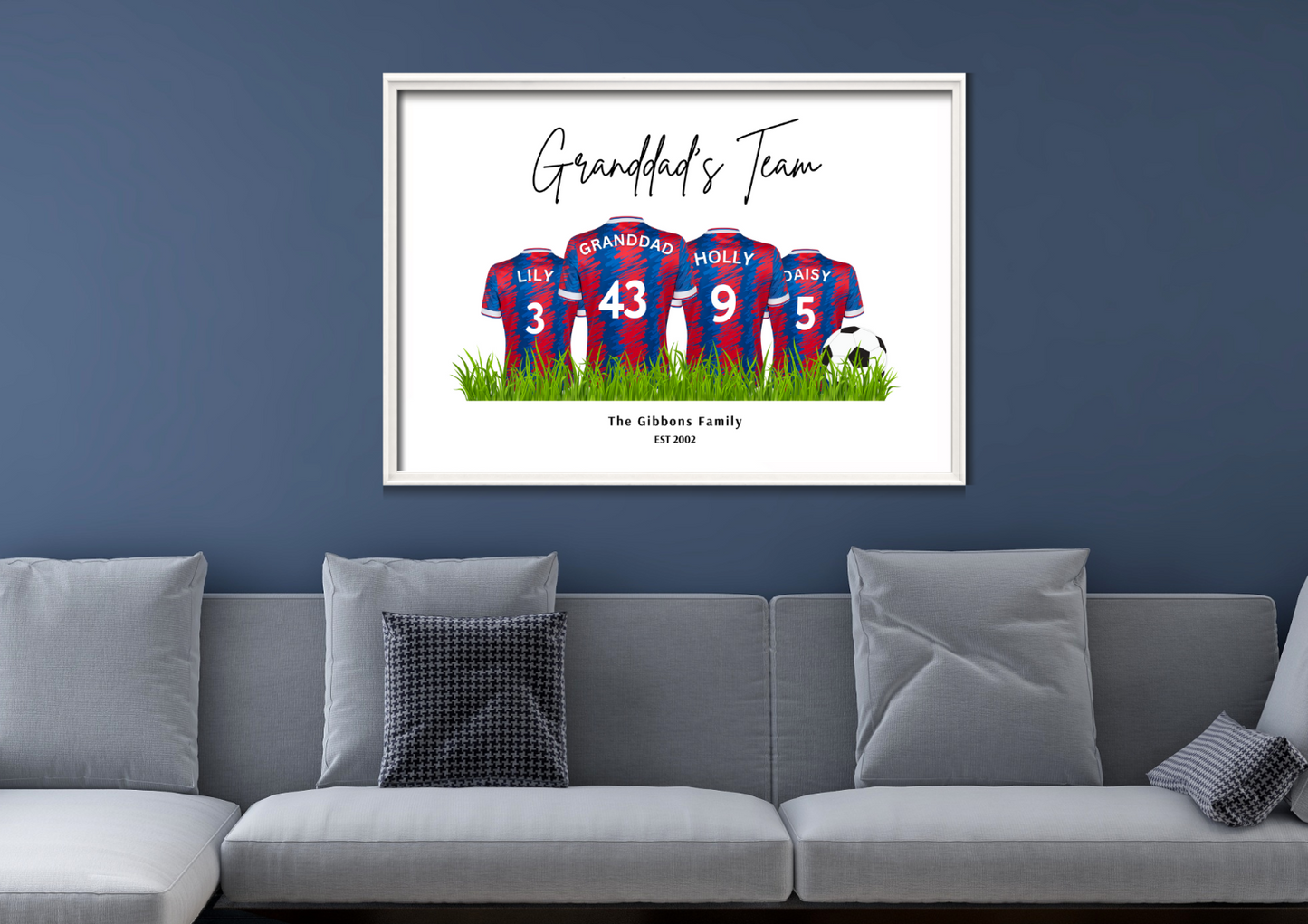 Personalised Football Family Print / Crystal Palace Family Print / A5 A4 A3
