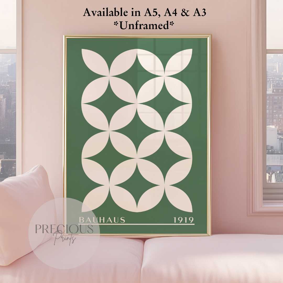 Sage Green Bauhaus Print A5 A4 A3 Art Exhibition Sage Green Poster