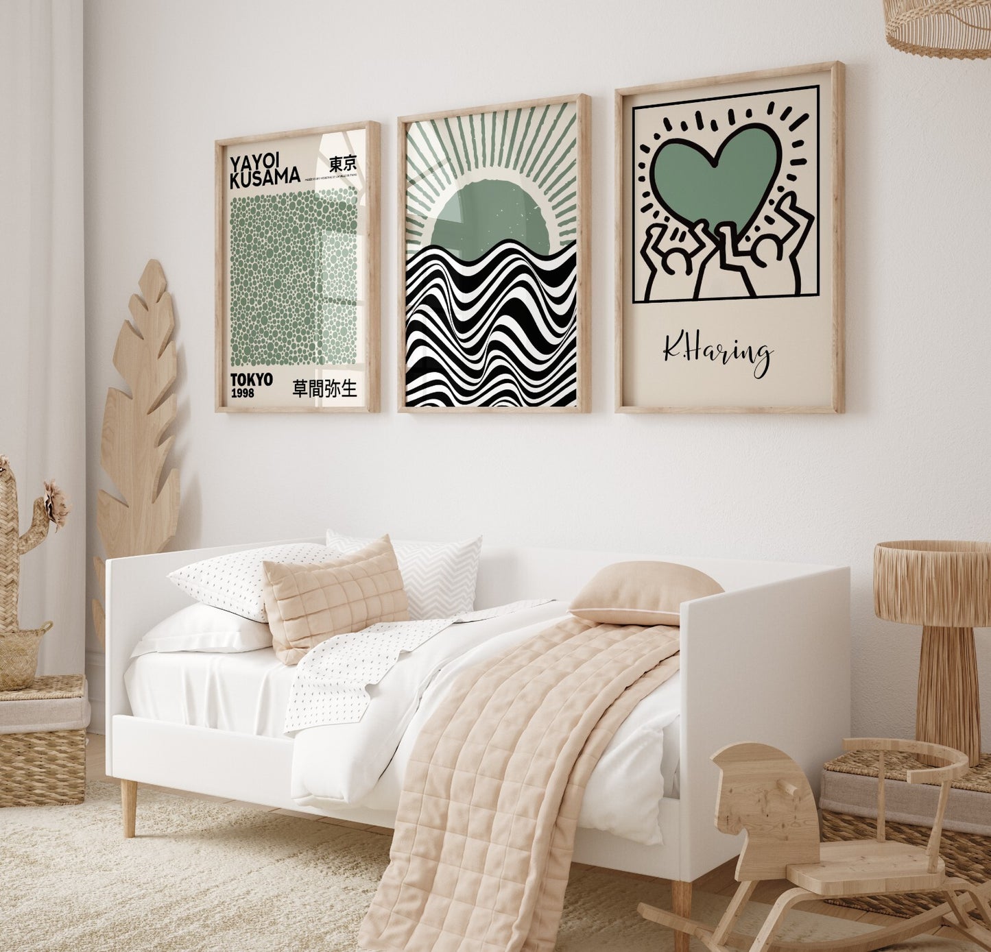 Set of 3 Kusama Bauhaus Prints A5 A4 A3 Art Exhibition Sage Green