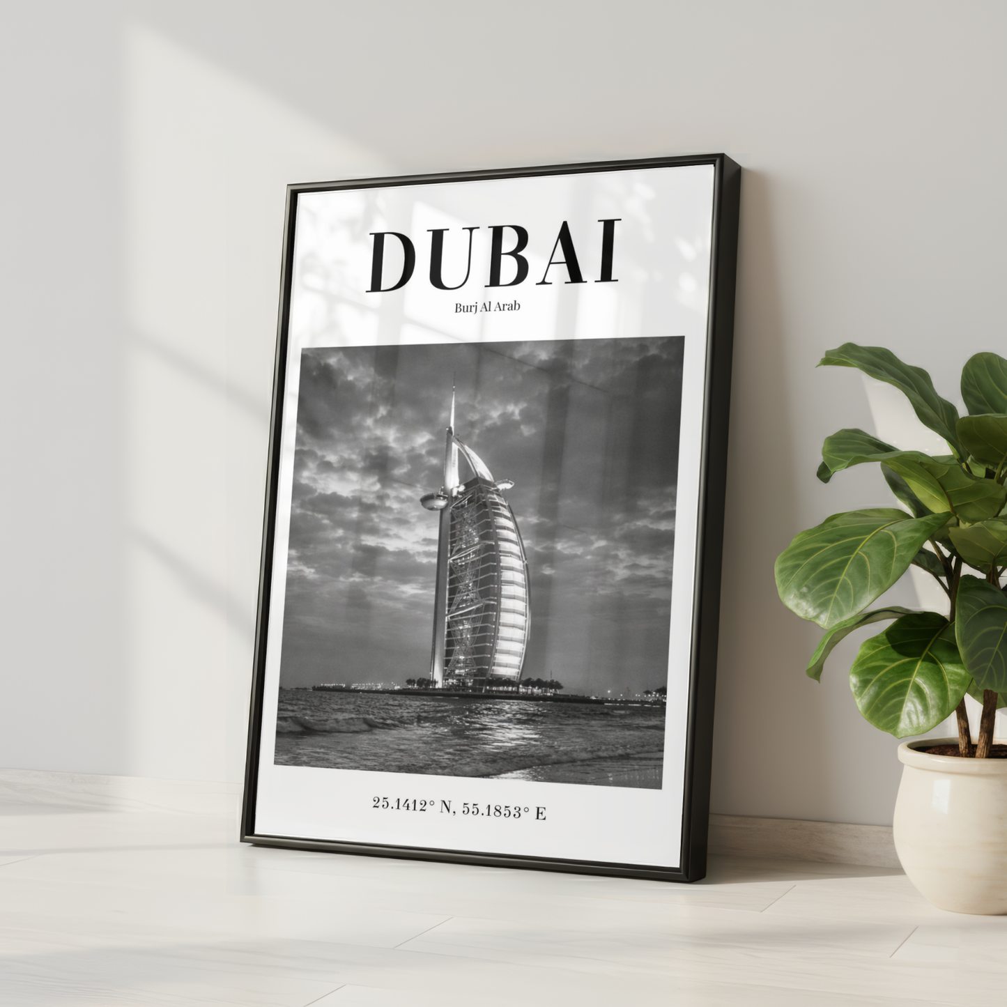 Dubai Burj Al Arab Monochrome Poster
