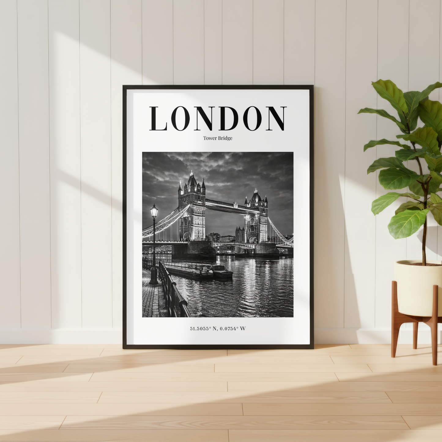 London Tower Bridge Monochrome Poster