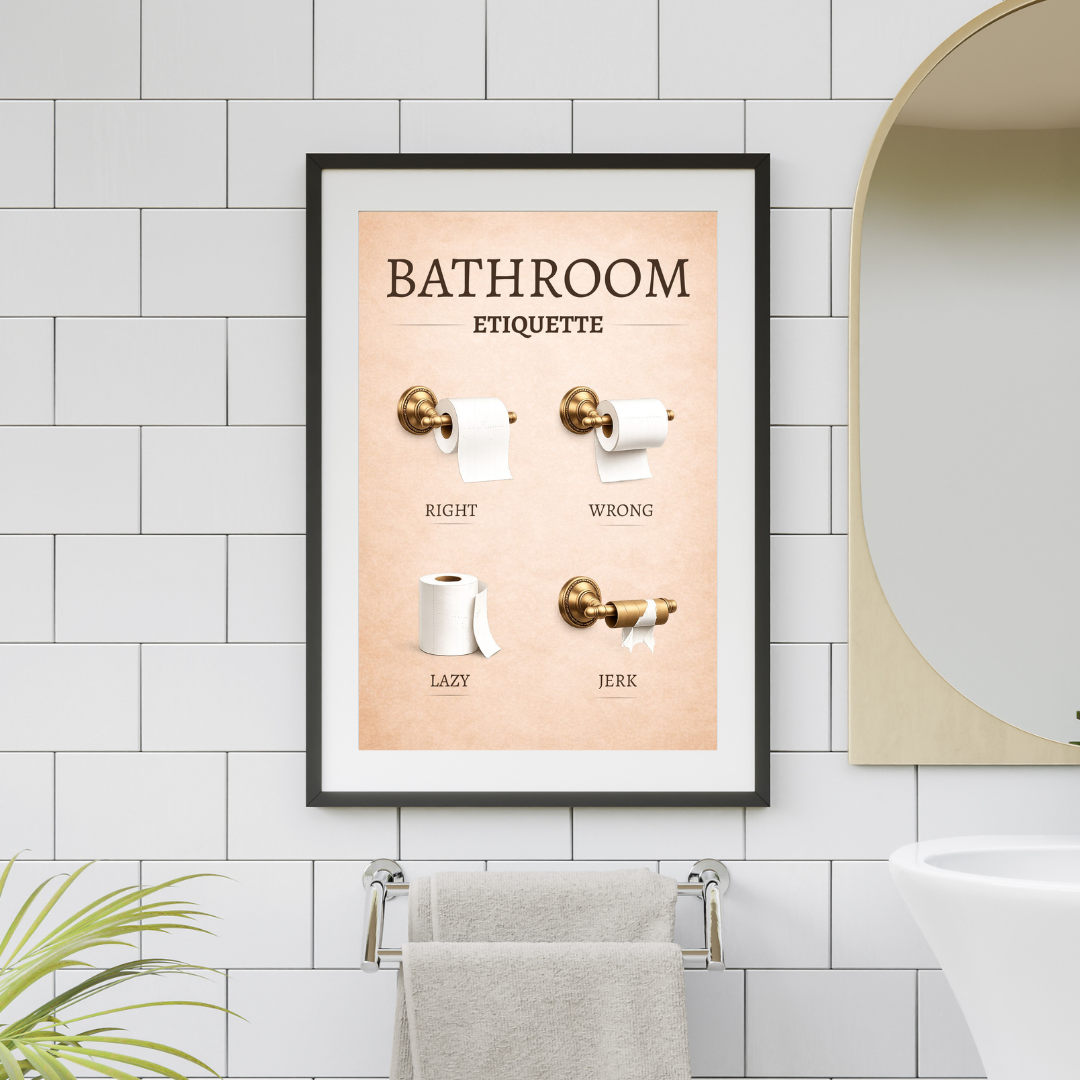 Funny Bathroom Etiquette Print