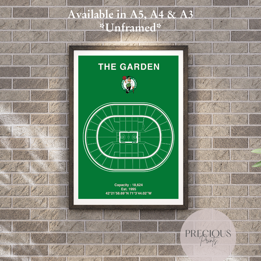 Boston Celtics Basketball Stadium Poster / American Baskell Poster