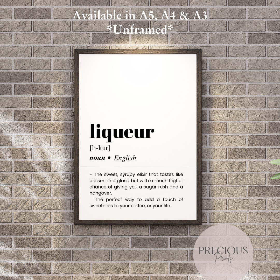 Liqueur Definition Poster