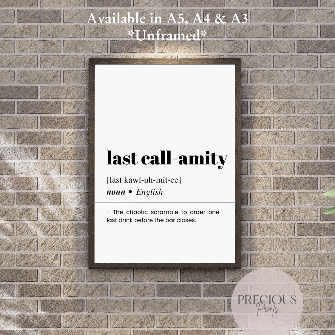 Last Call-amity Definition Poster