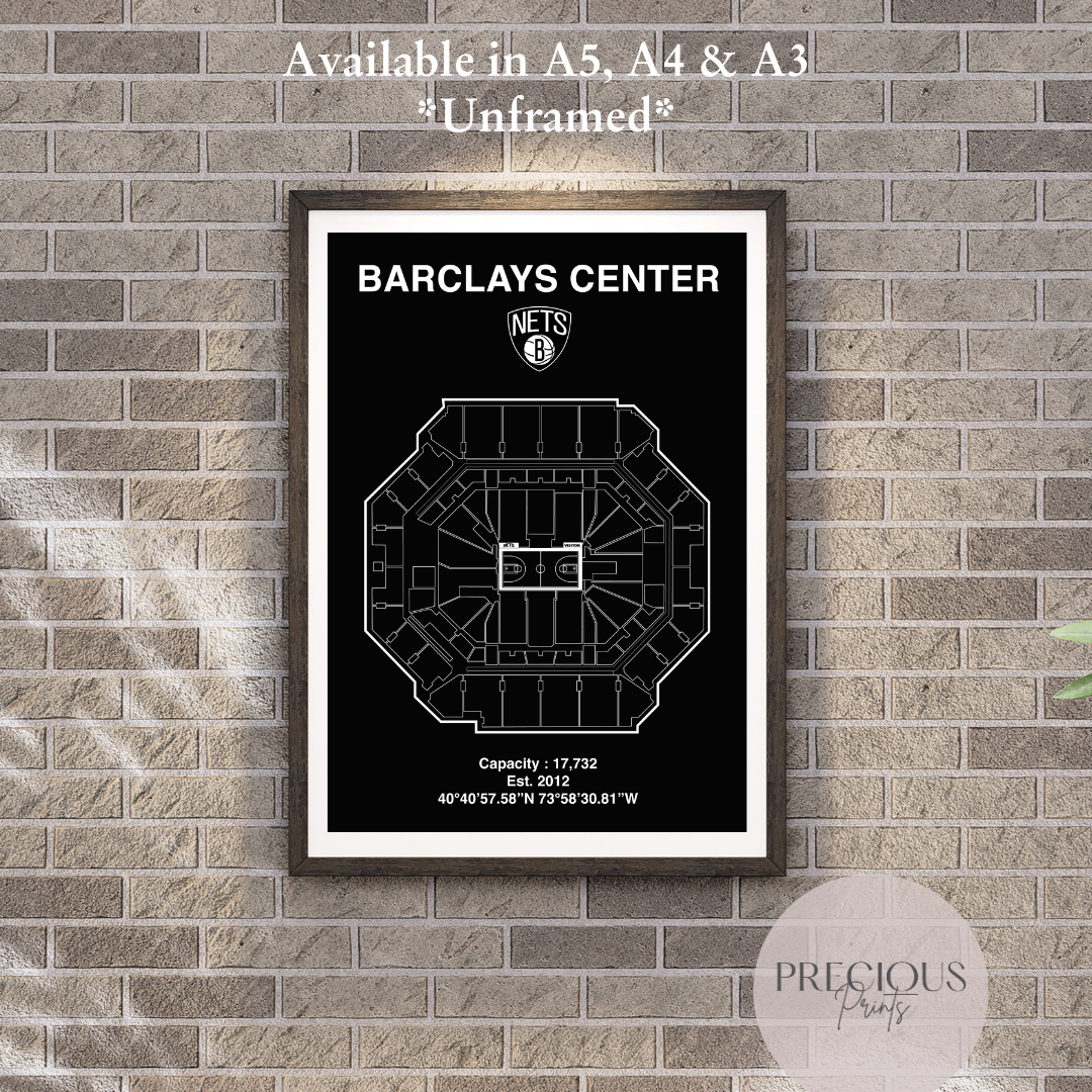 Brooklyn Nets Barclays Center Stadium Poster