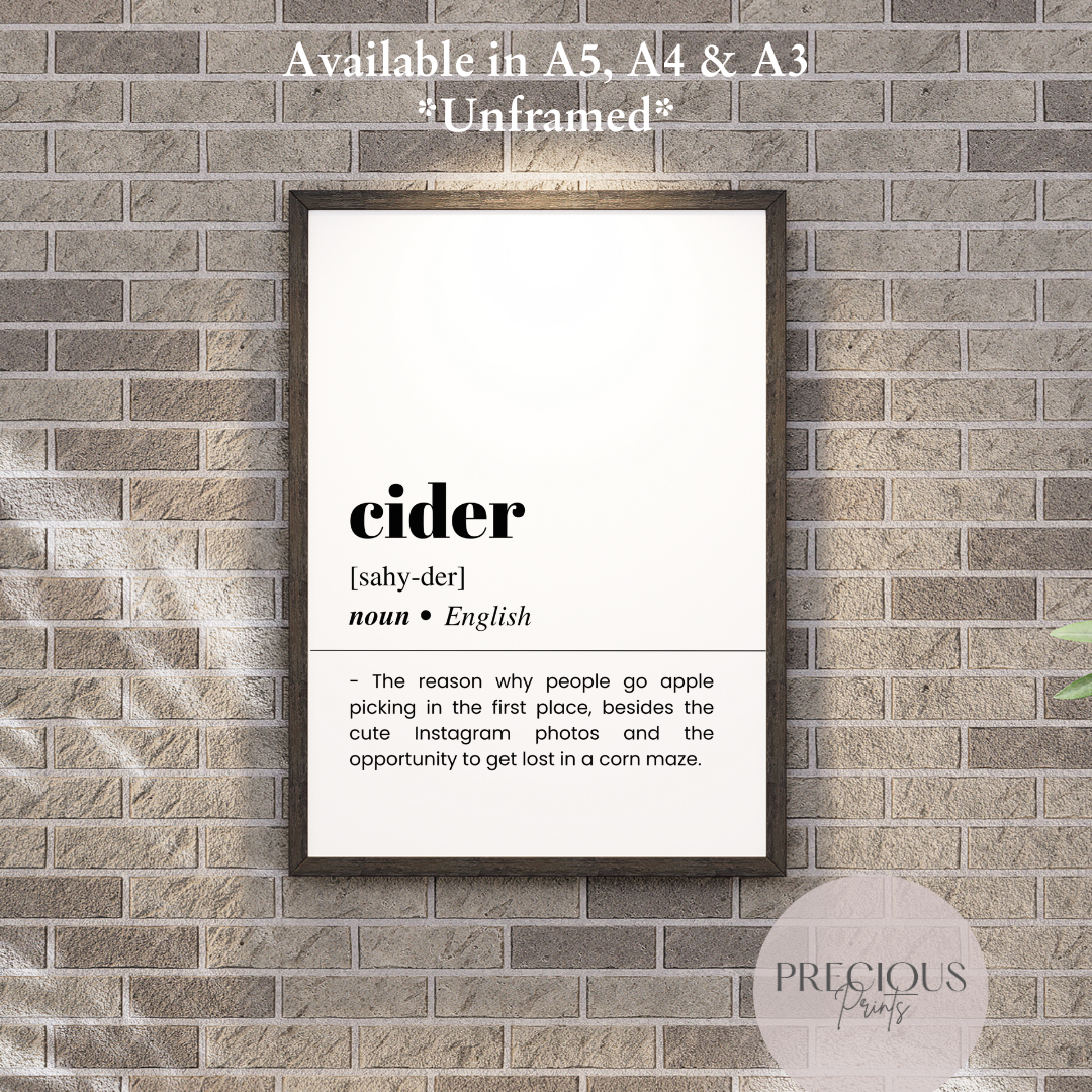 Cider Definition Poster