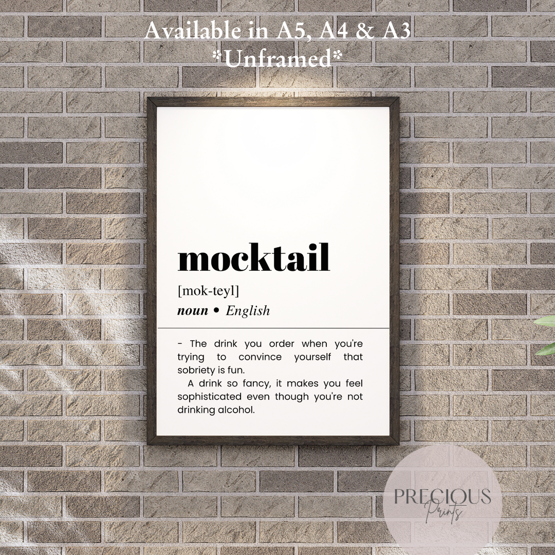 Mocktail Definition Funny Poster