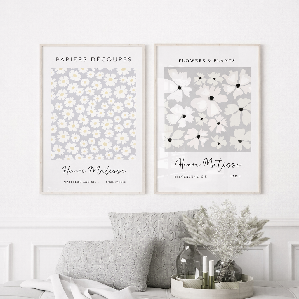 Set of 2 Grey Matisse Prints
