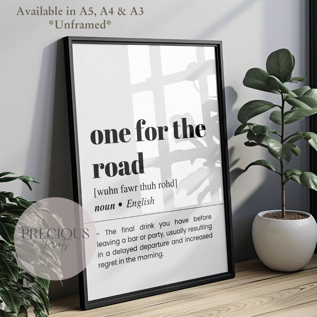 One For The Road Definition Poster