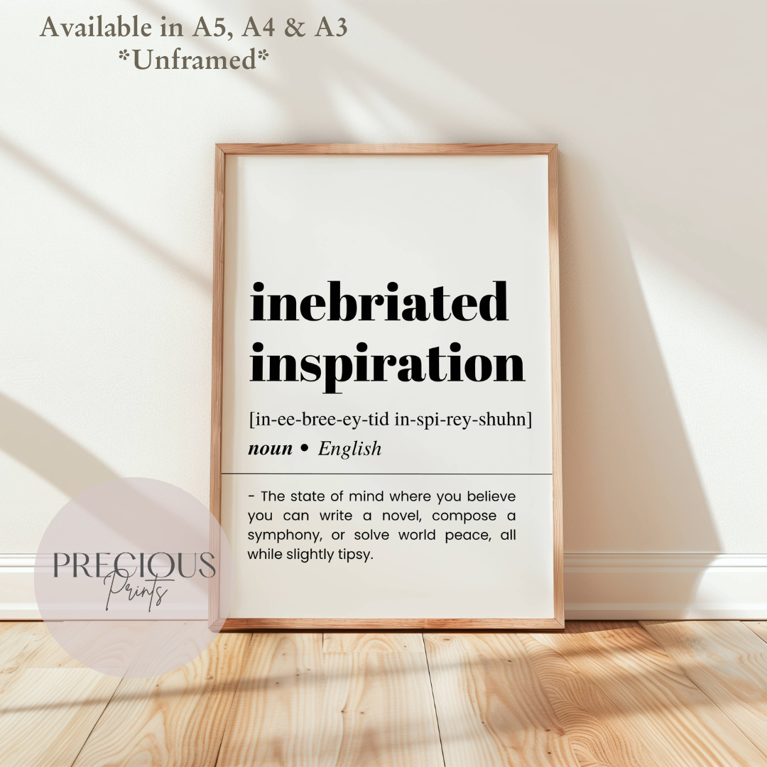 Inebriated Inspiration Definition Poster