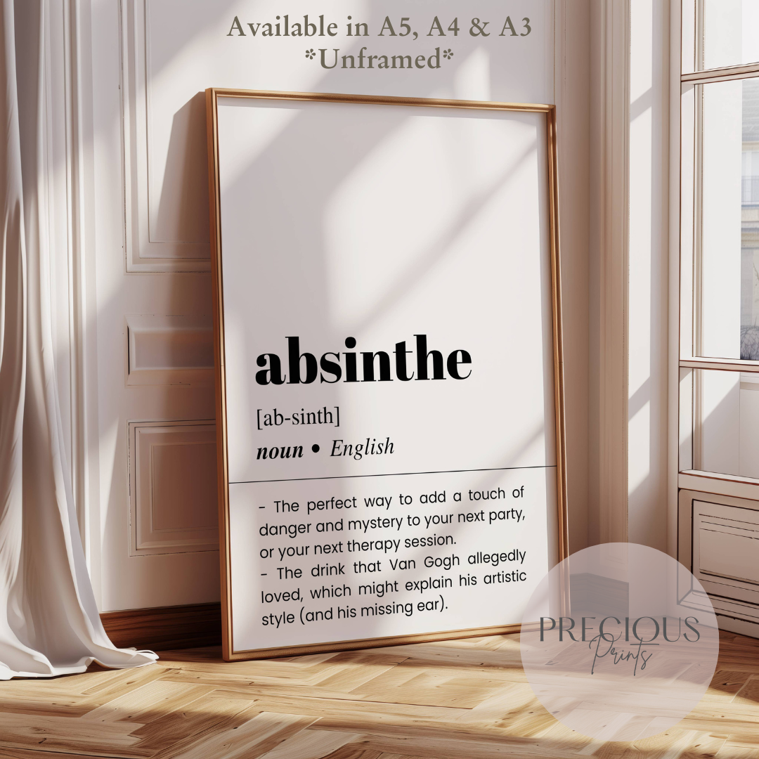 Absinthe Word Definition Poster