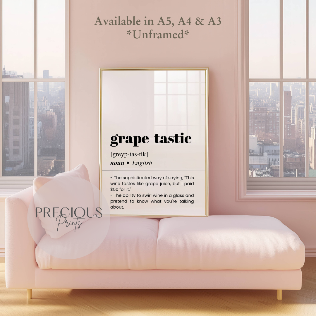 Grape-tastic Word Definition Poster