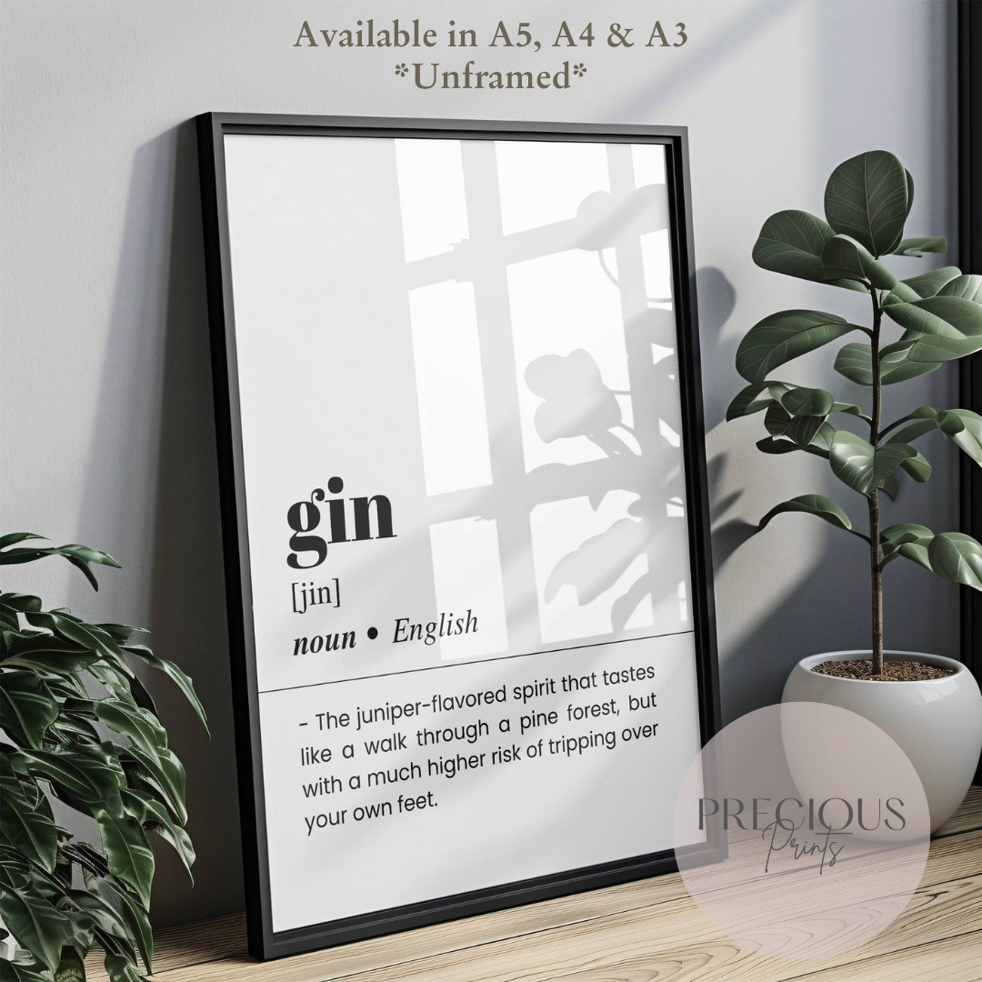 Gin Word Definition Poster