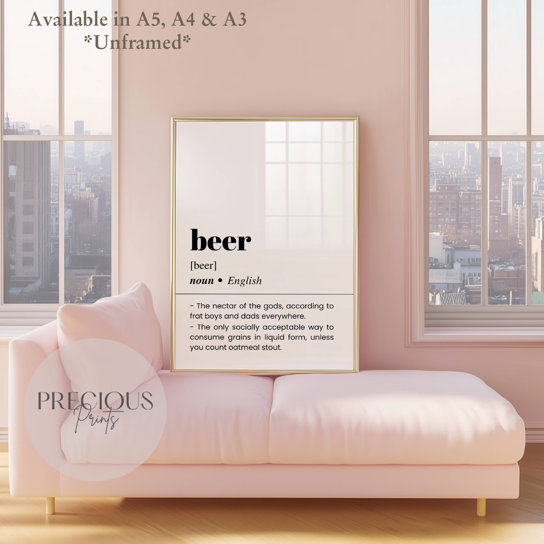 Beer Word Definition Poster
