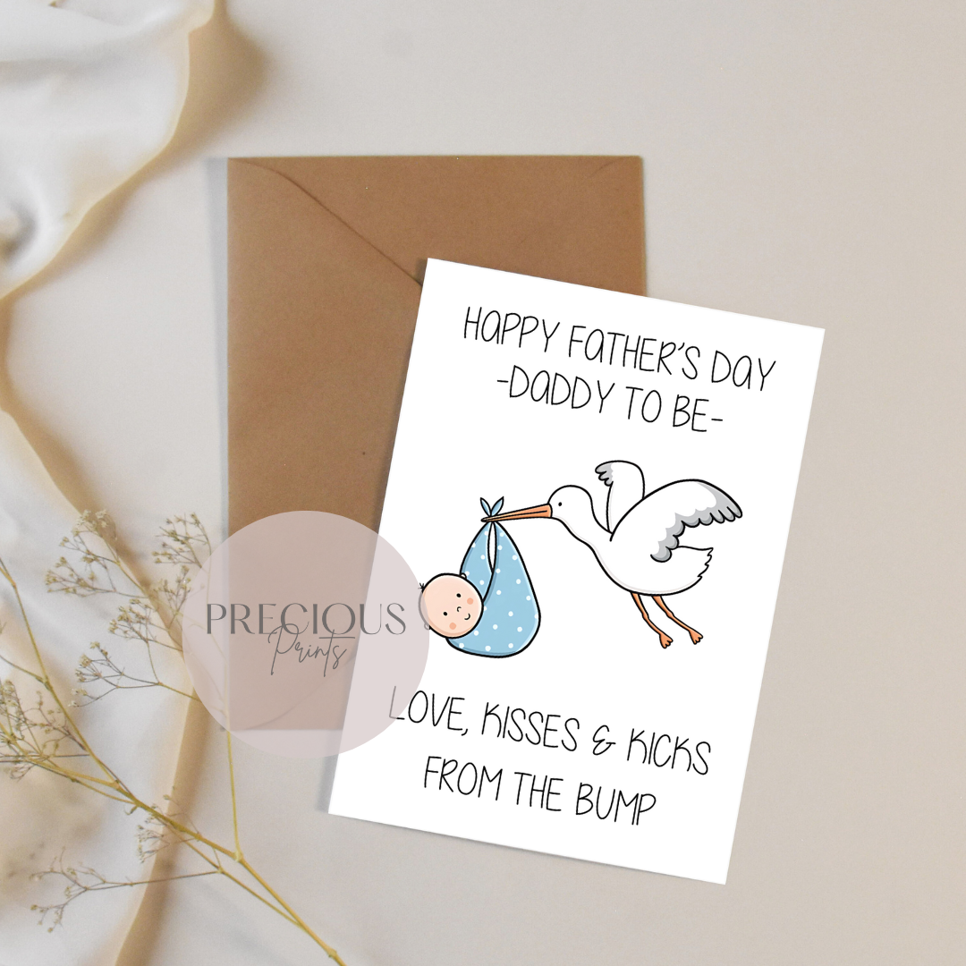 Daddy To Be Father's Day Card / From The Bump Daddy's Day Card / Cute Father's Day Card