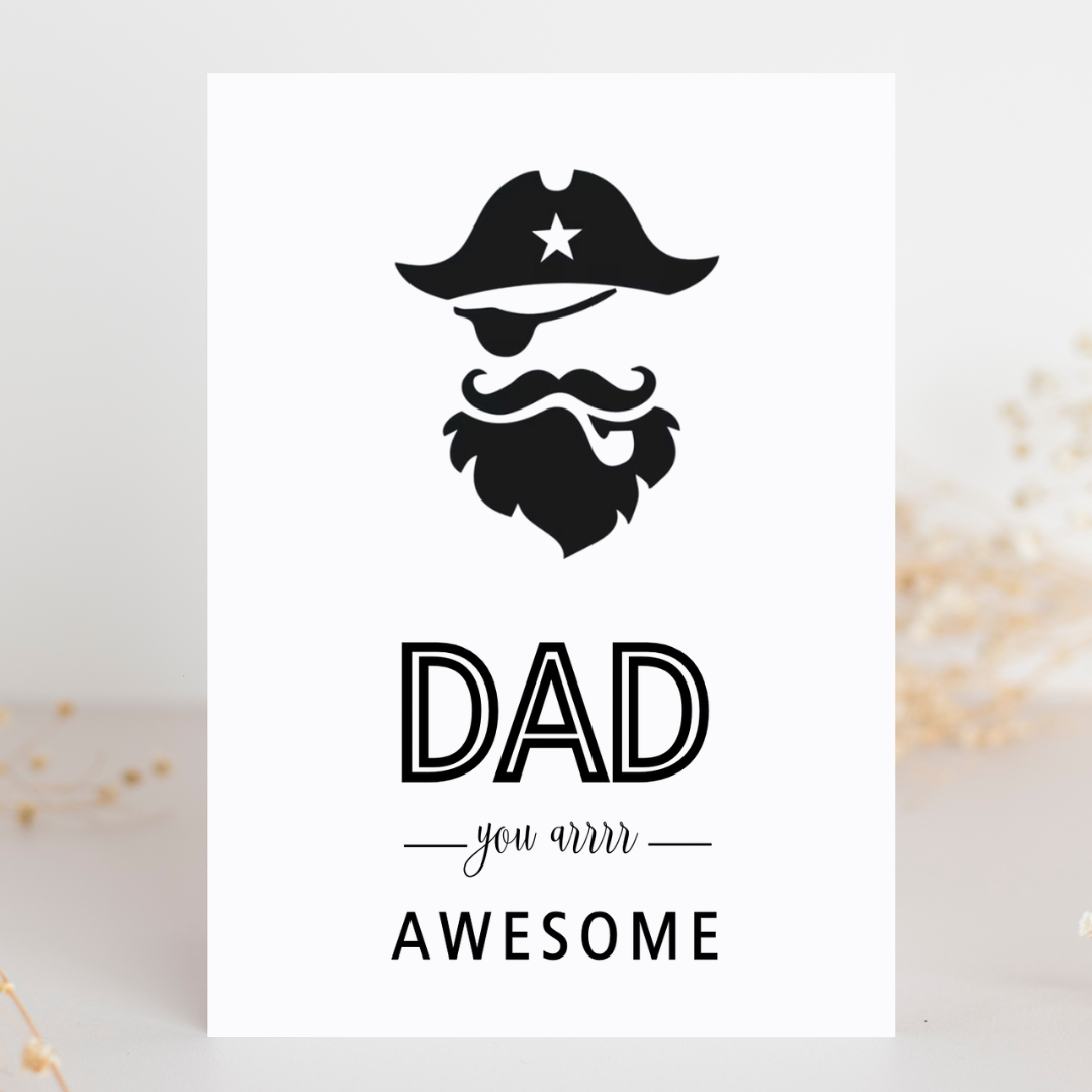 Funny Father's Day Card / Dad You Arrrr Awesome / Birthday Card / Dad Gift