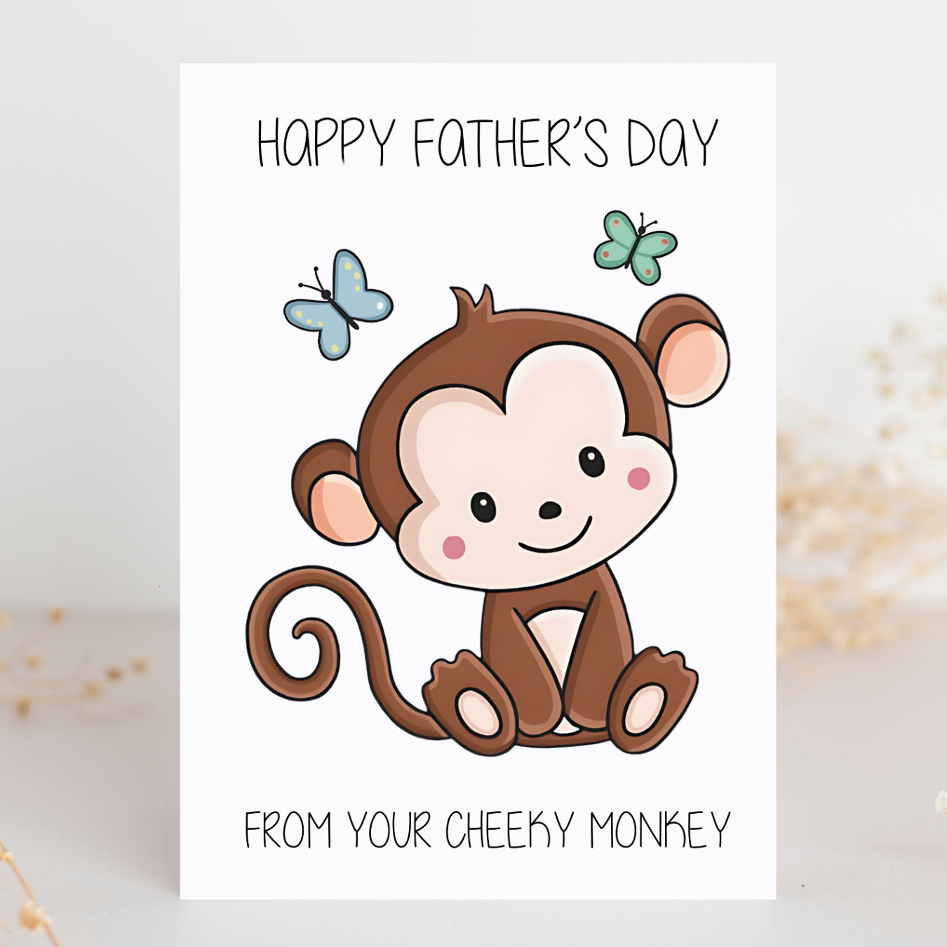 Father's Day Card / Daddy's Day Card / Cute Father's Day Card / Cheeky Monkey