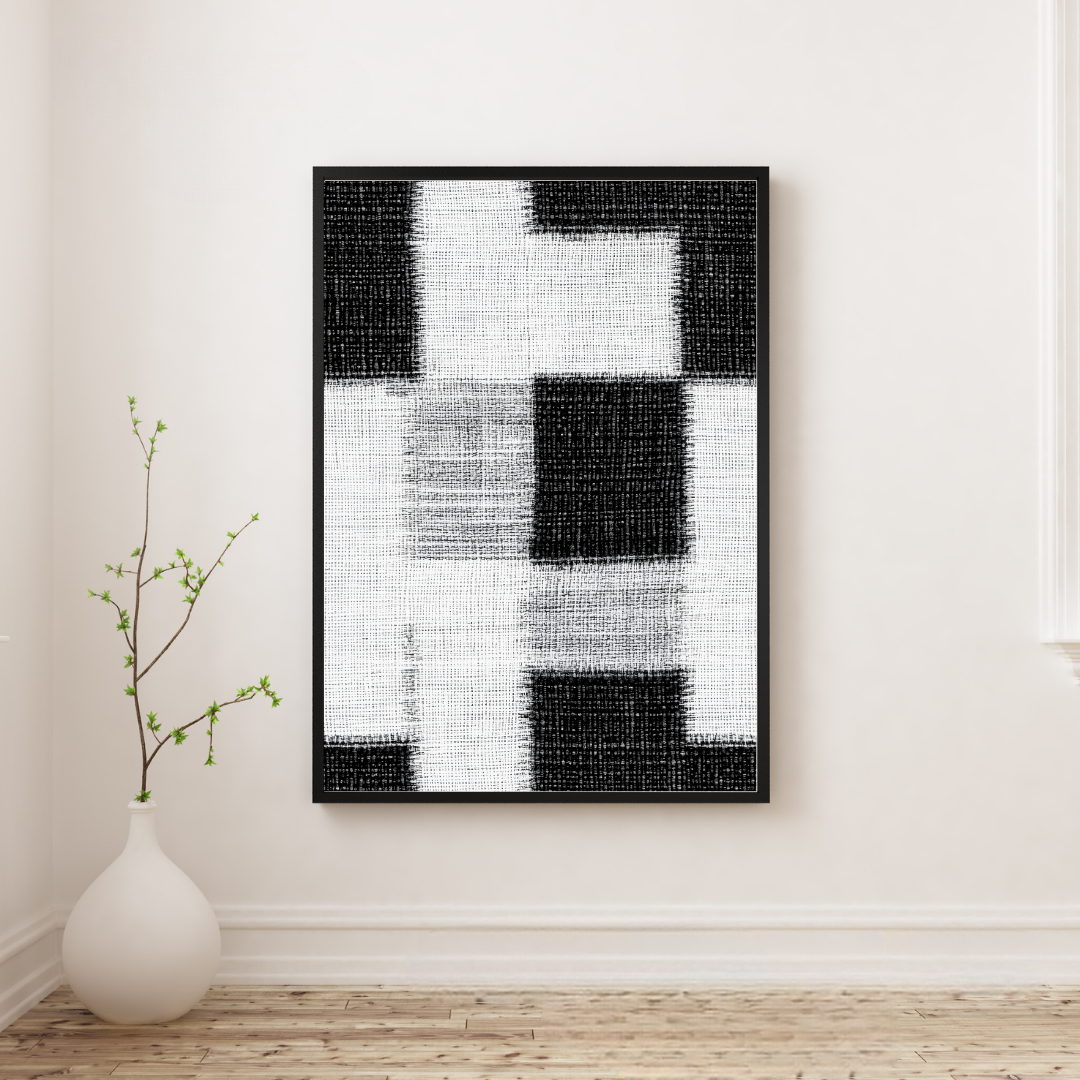 Set of 3 Dark Modern Fabric Effect Squares