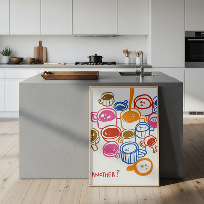 Colourful Coffee Cups Print