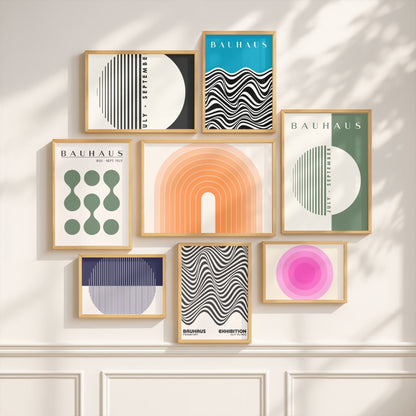 Bauhaus Abstract Wall Art Print | Mid Century Modern Geometric Poster