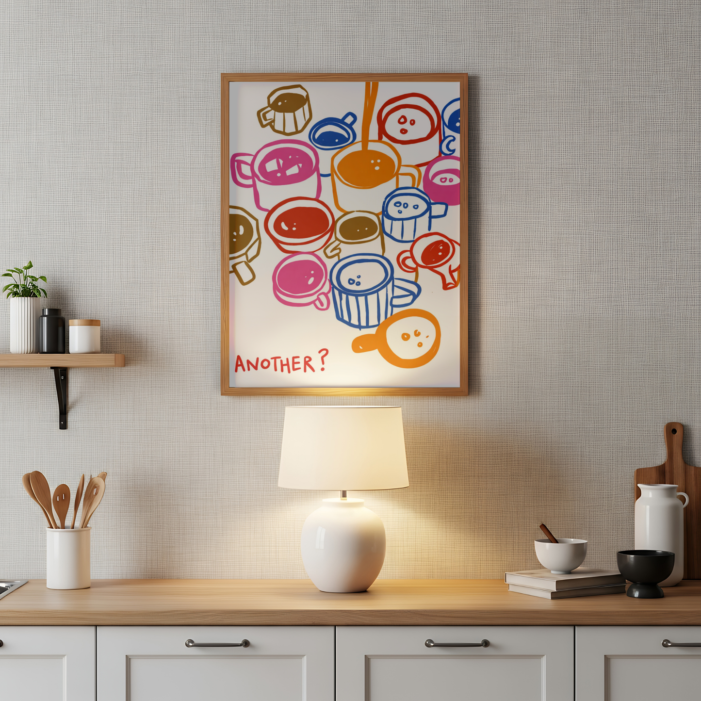 Colourful Coffee Cups Print