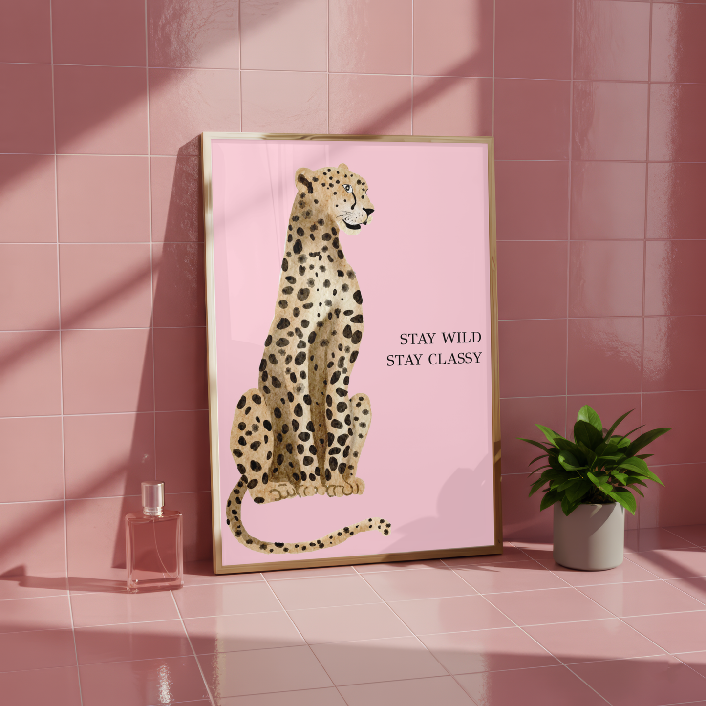 Pink Leopard Preppy Poster