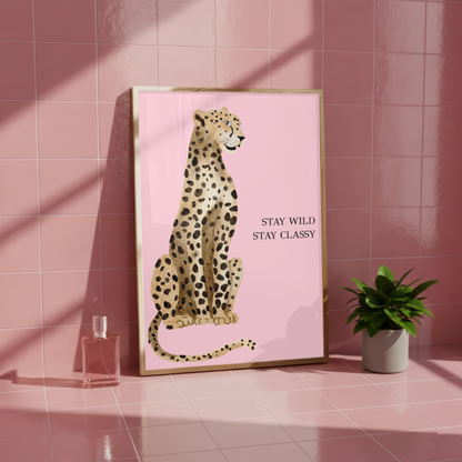 Pink Leopard Preppy Poster