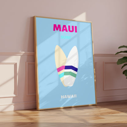 Maui Preppy Travel Poster