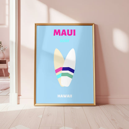 Maui Preppy Travel Poster