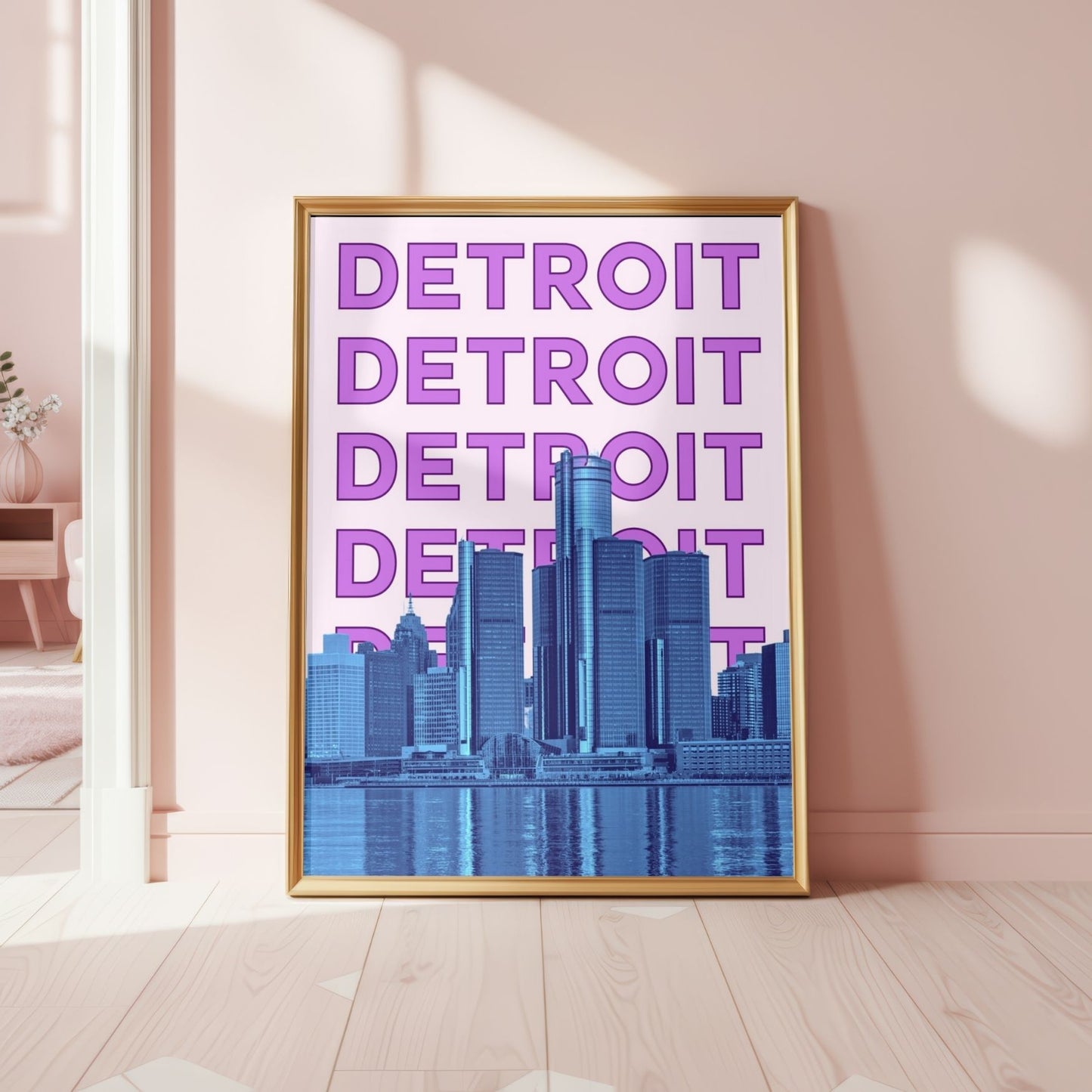 Detroit Preppy Travel Poster