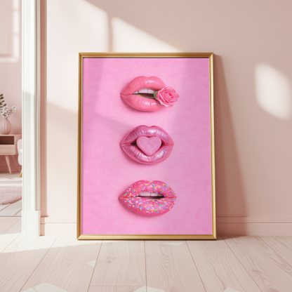 Pink Candy Lips Print